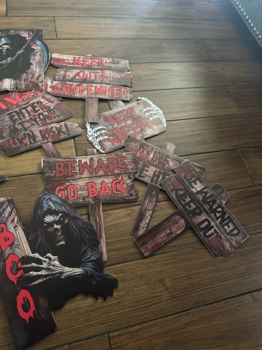 11pcs Halloween Lawn Signs Yard Stakes Halloween Warning signs
